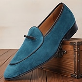 Χαμηλού Κόστους Δερμάτινα Loafers Premium-Ανδρικά Σουέντ Δερμάτινα Μοκασίνια σε Τυπικό Σχέδιο με Ελάχιστο Λουράκι για Καθημερινές Μετακινήσεις Επιχειρηματικό Ντύσιμο και Εξόδους το Σαββατοκύριακο