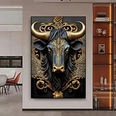 levne Zvířecí grafiky-1ks bezrámový moderní býčí zlatý umělecký dekorativní plátěný plakát pro dekoraci ložnice a obývacího pokoje