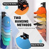 cheap Storage &amp; Organization-2 Packs Hat Organizer for Baseball Caps, Hat Rack for Wall with Strong Adhesive Hold up to 20 Hats, Hat Hanger Holder Display for Door Closet, Cap Organizer Storage Multilayer Two Mounting Option