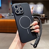 levne Pouzdra pro iPhone-telefon Carcasă Pro iPhone 16 15 14 Pro Max Plus iPhone 13 Pro Max Zadní kryt s Lanyardem Podpora bezdrátového nabíjení Nárazuvzdorné Retro