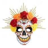baratos Máscaras-Crânio de açúcar Dia das Bruxas Máscara Assustador Cara Completa Adulto Mulheres Dia Das Bruxas Carnaval Dia dos Mortos Espetáculo Festa Fantasias fáceis de Halloween Vestir-se