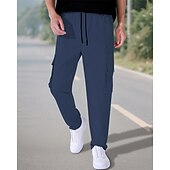 economico Pantaloni cargo-Per uomo Pantaloni Cargo Pantaloni Elastico in vita Coulisse Multi-tasche Semplice Mimetico Indossabile All&#039;aperto Quotidiano Campeggio &amp; Escursionismo Moda Classico Nero Verde militare