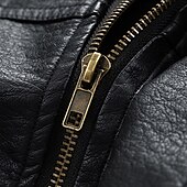 abordables Veste en simili-cuir-Homme Veste en Similicuir Veste moto Blouson de Moto Vacances Quotidien Coupe-vent Chaud Avec Poches Automne Hiver Uni Mode Classique Col montant Régulier Noir Jaune Gris Veste