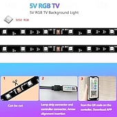 abordables Lampes encastrées led-Bande lumineuse LED pour téléviseur, rétroéclairage LED de 5 m, pour téléviseur de 45 à 75 pouces, synchronisation musicale avec fonction Bluetooth - Bande lumineuse RVB à changement de couleur pour