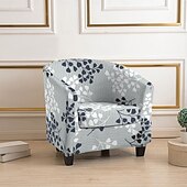economico COPERTURA PRODURA E COPERCHIO SENZA ARGINE-Copripoltrona club, copripoltrona con stampa geometrica a righe e piante, copridivani in poliestere