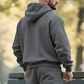 abordables sudaderas basicas hombre-Hombre Sudadera Sudadera con capucha y cremallera de un cuarto Sudadera con capucha de lana Negro Blanco Azul Marino Caqui Gris Claro Con Capucha Plano Bolsillo Cremallera de un cuarto Deporte Diario