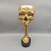 cheap Halloween Hanging &amp; Tabletop Decorations-Halloween Skull Planter &amp; Spine Stand, Resin Skull Head Flower Succulent Cactus Planter Pots,or Home Office Desk Decorations Halloween Scene Statue Sculpture Decorations