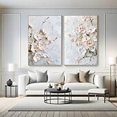 baratos Pinturas a Óleo-Mintura pinturas a óleo em tela com textura 3D feitas à mão, arte de parede, decoração, moderna, abstrata, imagem de flores para decoração de casa, pintura enrolada, sem moldura, não esticada