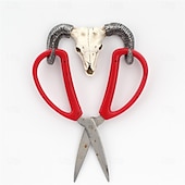 economico Decorazioni Appese e da Tavolo per Halloween-Decorazione da parete per Halloween con teschio di mucca, gancio da parete in resina con corno di toro, portachiavi decorativo con testa di animale per ingresso, stile gotico occidentale,