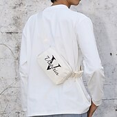 お買い得  パーソナライズされたギフト-パーソナライズされたイニシャル入りの白いクロスボディバッグ、ミニマリストな日常のファッションアクセサリー - 友人へのユニークなカスタムギフト