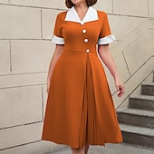 levne Šaty-Retro 50. léta Rockabilly Polední Šaty na šaty Flare šaty Větší velikosti A-Linie Maškarní kostým Dámské Dovolená Maturita Párty a večer Dospělí Šaty Jaro léto