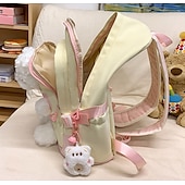 abordables Sacs à dos pour Enfants et Adolescents-Sac à dos d&#039;école jaune et rose pour filles avec motif ours en peluche, joli sac léger pour les élèves de maternelle et du primaire