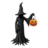 お買い得  ハロウィンの吊るし飾りとテーブルトップ装飾-ハロウィン魔女像 樹脂製魔女 神秘的な像 装飾品 ゴシック魔女 カボチャのフィギュアを持つ 寝室 リビングルーム キッチン デスクトップ用ホームデコレーション