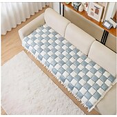 cheap Sofa Cover-Cream Sofa Cover  Couch Cover For Pets Dog Large Plaid Square Fuzzy Pet Dog Mat Bed