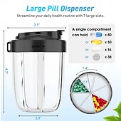 preiswerte Aufbewahrung &amp; Organisation-7 Fächer, große Kapazität, Pillenbehälter, Aufbewahrungstabletten, Vitamine, Medikamente, Fischöle, tragbarer Reisehalter, Medikamentenspenderbox