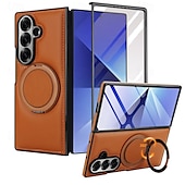 halpa Samsung-kotelot-puhelin Etui Käyttötarkoitus Samsung Galaxy Z-taitto 7 Z Taita 6 Z Fold 5 Z Fold 4 Z Fold 3 Lompakkokorttikotelo Tukee langatonta latausta Tukijalka Iskunkestävä Retro TPU PU-nahka