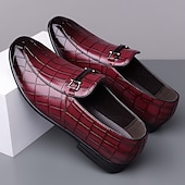 voordelige Loafers-Groene instappers met krokodillenmotief voor heren – casual zakelijke stijl, comfortabele schoenen van imitatieleer voor op kantoor en dagelijks gebruik