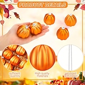 billige Halloween hengende og borddekorasjoner-24 stk. hengende halloween gresskarpynt mini høst-Thanksgiving-ballpynt, 5 cm rustikke gresskarkuler i gårdshusstil til høsttre, girlander, borddekorasjon eller høytidsdekor.