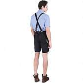 tanie Mężczyźni-Oktoberfest Lederhosen Koszula alpejski kapelusz bawarski Niemiecki Łąki Męskie Karnawał Impreza Festiwal Piwa Tkanina w stylu tradycyjnym Bluzka Szorty Stroje