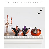 billige Halloween innendørs-1 stk halloween flaggermus glødende led elektronisk stearinlys simulering stearinlysholder dekorasjonslys innendørs og utendørs feststemning dekorasjonslys lilla oransje