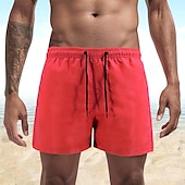 baratos shorts de natação masculinos-Homens Calção Justo de Natação Shorts de Natação Bermuda de Surf Tecido Secagem Rápida Respirável Cintura elástica Com Cordão Férias Praia Havaiana Casual Azul Lago Preto