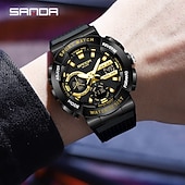economico Orologi digitali-SANDA Orologio Digitale da Uomo di Lusso Moda Orologi Militari Impermeabile Orologio Sportivo con Doppio Display da Polso 3365