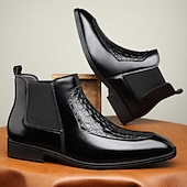 abordables Bottes de Chelsea-Bottines Chelsea en similicuir vert effet crocodile pour homme – bottines élégantes à élastiques latéraux pour hommes avant-gardistes, soirées de concert et streetwear urbain