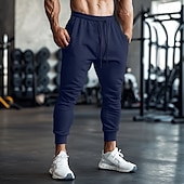preiswerte Sweatpants-Herren Fleecehose Jogginghose Jogginghose Jogger Hose Kordelzug Einfach Komfort Weich Volle Länge Outdoor Täglich Ausgehen Urlaub Mode Schwarz Rote Dehnbar