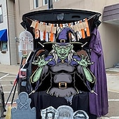 cheap Halloween Outdoor Decor-Halloween Trunk Treat Car Banner Car Decoration,Ghost Halloween Decorations Halloween Fabric Car Decoration Halloween Car Trunk Decoration Ghost Pumpkin Wall Covering