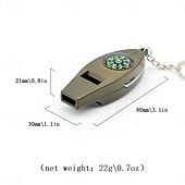 cheap Camping Equipment-4-in-1 Outdoor Survival Tool Compass Magnifying Glass Thermometer &amp; Emergency Whistle - Durable ABS Material