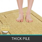 levne Sada 3 ks koupelnových koberců-obdélníkový 3/5&quot; (1,5 cm) Rohožky na stroji Polyester Non Skid Klasické Pevná barva