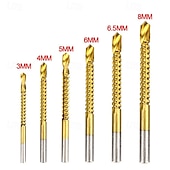 economico set di punte da trapano-Set di 6 punte elicoidali per trapano, accessori per utensili elettrici, punte per trapano a denti di sega con gambo tondo in acciaio inox per metallo, acciaio inossidabile, legno, kit di perforazione