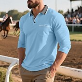 preiswerte Klassisches Poloshirt für Herren-Herren Golfshirt Golf Poloshirts Arbeit Lässig Revers Kurzarm Basic Modern Farbblock Knöpfe Frühling Herbst Normale Passform Aprikose Schwarz Weiß Gelb Rote Marineblau Golfshirt