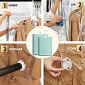 Χαμηλού Κόστους Τσάντες Αποθήκευσης-Κρεμαστές σακούλες στεγανοποίησης κενού αέρος taili, τσάντα εξοικονόμησης χώρου για ρούχα, κοστούμια και σακάκια, οργανωτές ντουλαπιών, ταξίδια, χειροκίνητες ή ηλεκτρικές (χωρίς αντλία αέρα)