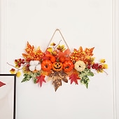 décoration d'automne d'Halloween feuilles d'érable &Décoration de citrouille suspendue, nouvelle décoration murale de fête des récoltes, étiquettes de décoration de vacances pour Halloween, abordables Couronnes d'Halloween et Décorations Florales-décoration d'automne d'Halloween feuilles d'érable &Décoration de citrouille suspendue, nouvelle décoration murale de fête des récoltes, étiquettes de décoration de vacances pour Halloween,