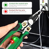 abordables Equipo de Camping-Pelacables 8 en 1 con comprobador de voltaje, herramienta pelacables multifunción 2025 para cortar y tirar, alicates eléctricos, herramienta de reparación para electricistas.