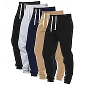cheap Sweatpants-5PCS Men&#039;s Sweatpants Joggers Trousers Casual Pants Running Pants Pocket Elastic Waist Drawstring Plain Comfort Full Length Outdoor Daily Simple Classic Style