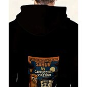 baratos Menino 3D Esportes &amp; Jogo-Moletom com capuz masculino de manga comprida com estampa italiana de podridão cerebral, elemento tung tung tung sahur, moda urbana primavera outono, crianças de 4 a 12 anos, com capuz, casual para