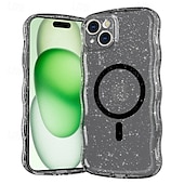 cheap iPhone Cases-Phone Case For Apple AirTag iPhone 16 iPhone 15 Pro Max Plus Back Cover Magnetic Adsorption Transparent Magnetic Support Wireless Charging TPU