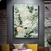 preiswerte Ölgemälde-Mintura handgefertigte 3D-Textur-Blumenölgemälde auf Leinwand, Wandkunst, Dekoration, modernes abstraktes Bild für die Inneneinrichtung, gerolltes, rahmenloses, ungedehntes Gemälde
