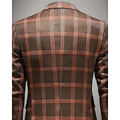 preiswerte Herren Klassische Blazer-Herren Blazer Geschäft Cocktailparty Hochzeitsfeier Mode Lässig Frühling Herbst Polyester Karomuster Tasche Knöpfe Bequem Einreihig Blazer Schwarz Blau Braun