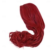 abordables Perruques de fête-Perruques rouges chaudes de 22 pouces de long pour femmes perruque bouclée de partie latérale vague taille moyenne fibre synthétique cosplay lierre vénéneux perruque Ariel pour la fête costumée