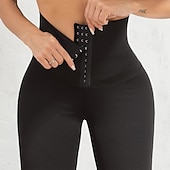 olcso Sima leggings-Női Nadrág Leggingek Utcai sikk Alkalmi Teljes hossz Természetes Sima Rugalmas derék Csat Kényelmes Utca Szabadság Hétköznapi viselet lilásvörös Szürke Fekete Sárga Tél Normál