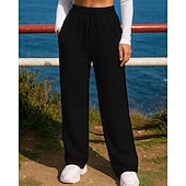 preiswerte Laufhosen &amp; Leggings-Damen Jogginghose Hose mit weitem Bein Jogginghosen Tasche Kordelzug Hohe Taille Unterteile Athleisure Fitnessstudio Trainieren Atmungsaktiv Wandern Training sportlich Normale Passform Sportbekleidung