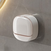 cheap Bathroom Gadgets-Luxury Soap Holder with Drain Tray Wall Mounted Design No Drilling Required Stylish Soap Storage Box for Bathroom Convenient Water Draining Tray for Bar Soap and Laundry Use