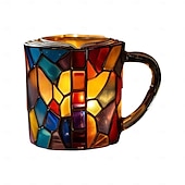 preiswerte Becher &amp; Tassen-bemalte Buchtasse 300ml/10oz Gitarren-Kaffeetasse Buch-Kaffeetasse einzigartige bunte Glasbücher Stapel-Kaffeetasse Sammlung Geschenk