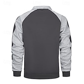 preiswerte Lässige Jacken-Herren Leichte Jacke Freizeitjacke Urlaub Täglich Tasche Frühling Herbst Farbblock Mode Klassisch Stehkragen Regulär Rote Armeegrün Dunkelgray Jacken