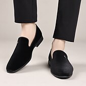 halpa Loafers-Miesten Mokkasiinit Comfort-huopa Käsintehdyt kengät Kävely Liiketoiminta Urheilullinen Vapaa-aika Mokkanahka Mukava Liukumaton Loaferit Musta Sininen Kesä Kevät Syksy