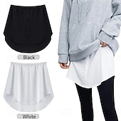 baratos Cuidados Pessoais &amp; Saúde-extensor de camisa versátil em camadas saia com bainha falsa para mulheres xadrez meia saia cobertura inferior para moletons blusas com capuz look casual chique