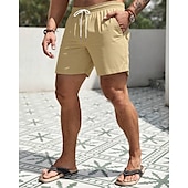 economico Pantaloncini casual-Per uomo Shorts Pantaloncini Estivi Pantaloncini casual Tasca Elastico in vita Coulisse Semplice Comodità Traspirante Corto All&#039;aperto Vacanza Canotta sportiva Casual Nero Bianco Micro-elastico